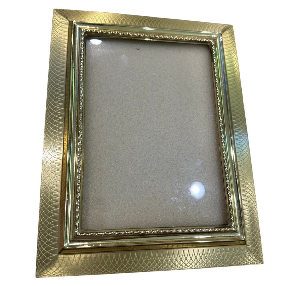 Vintage Fetco International Brass? Etched Picture Frame Holds 5x7 Standing Decor
